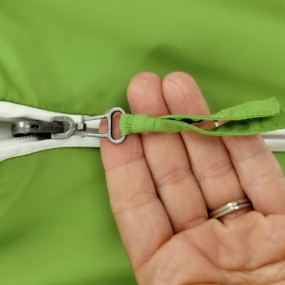 Coldwater Creek full zip vest large green white trim lightweight with pockets - Picture 6 of 8